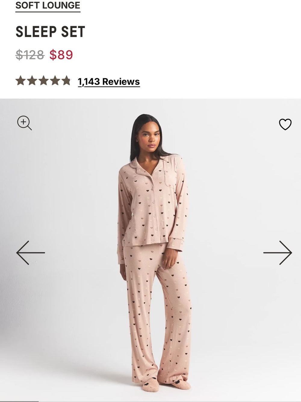 SKIMS Blush Heart-Print Long Pajama Set - Picture 8 of 9
